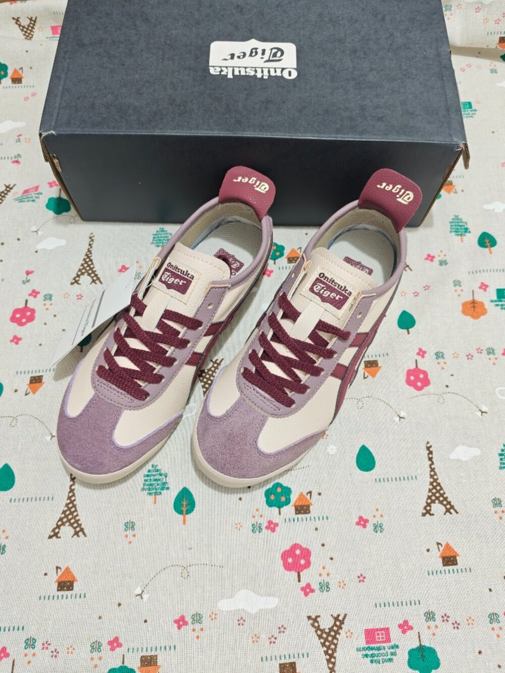 Onitsuka Tiger Mexico 66 Cream Burgundy Purple Sneakers
